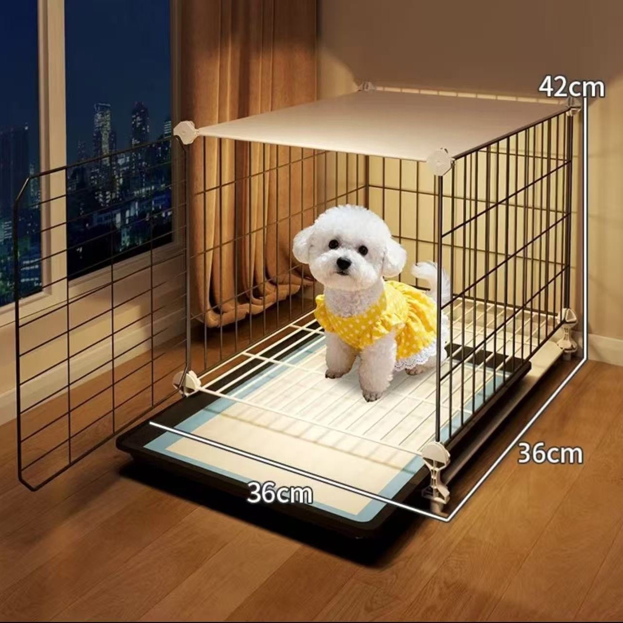 Modular Dog Cage with Toilet Compartment