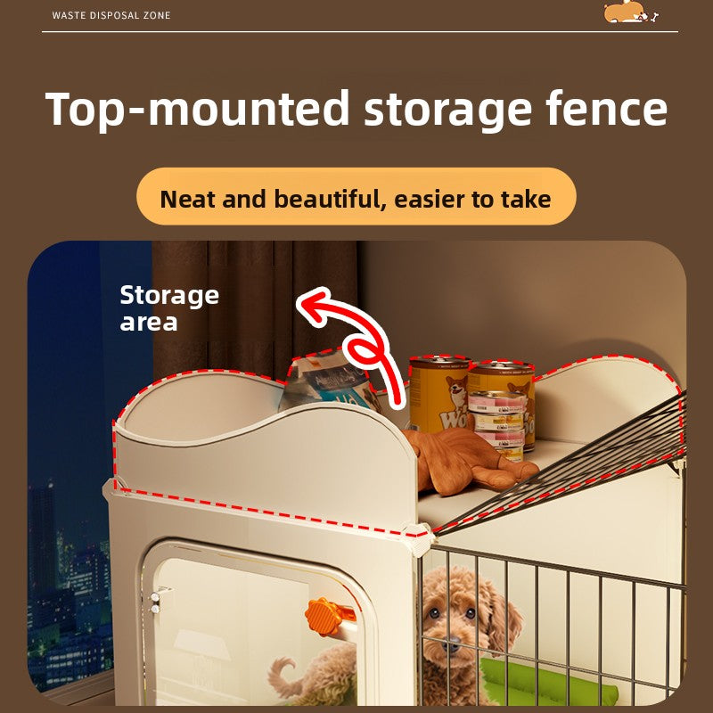 Modular Dog Cage with Toilet Compartment