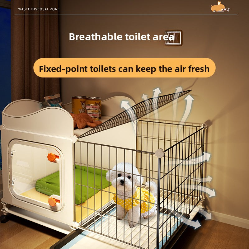 Modular Dog Cage with Toilet Compartment