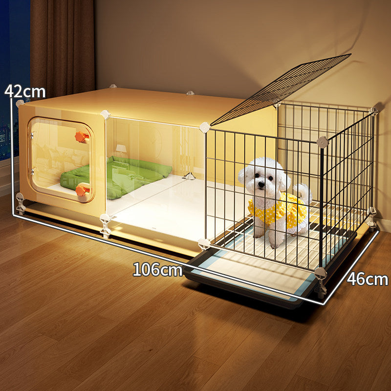 Modular Dog Cage with Toilet Compartment