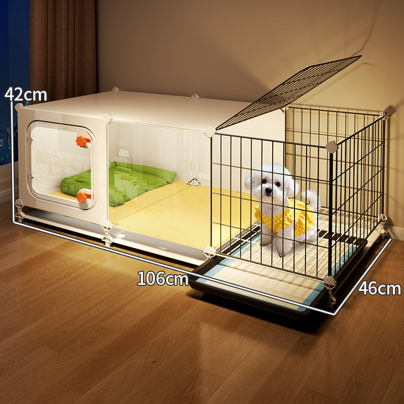 Modular Dog Cage with Toilet Compartment