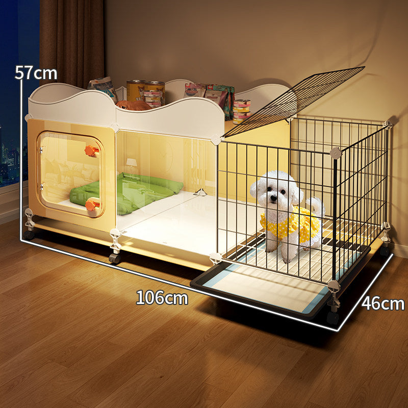Modular Dog Cage with Toilet Compartment