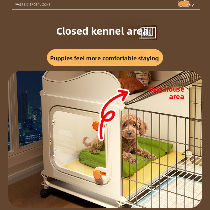 Modular Dog Cage with Toilet Compartment
