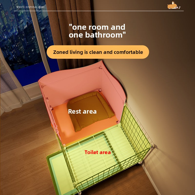 Modular Dog Cage with Toilet Compartment
