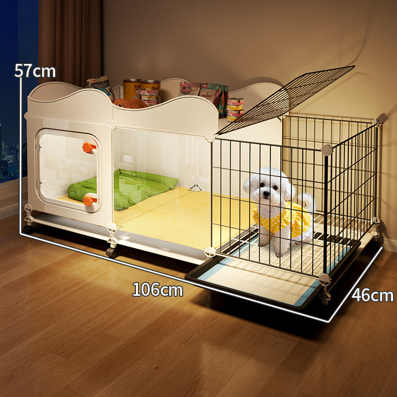 Modular Dog Cage with Toilet Compartment